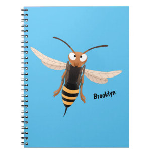 Carnet Drôle dessin animé de guêpe à cornet en colère