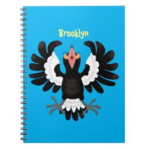 Carnet Drôle dessin animé de Magpie australienne