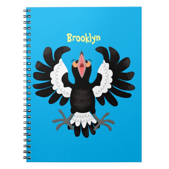 Carnet Drôle dessin animé de Magpie australienne (Devant)