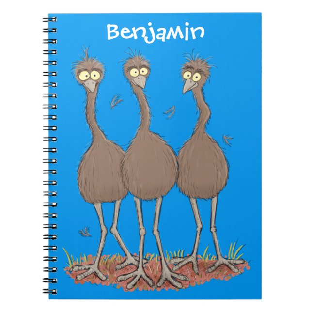 Carnet Drôle dessin animé du trio australien emu (Devant)
