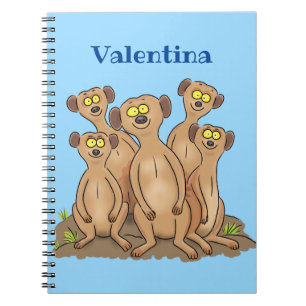 Carnet Drôle dessin de la famille meerkat