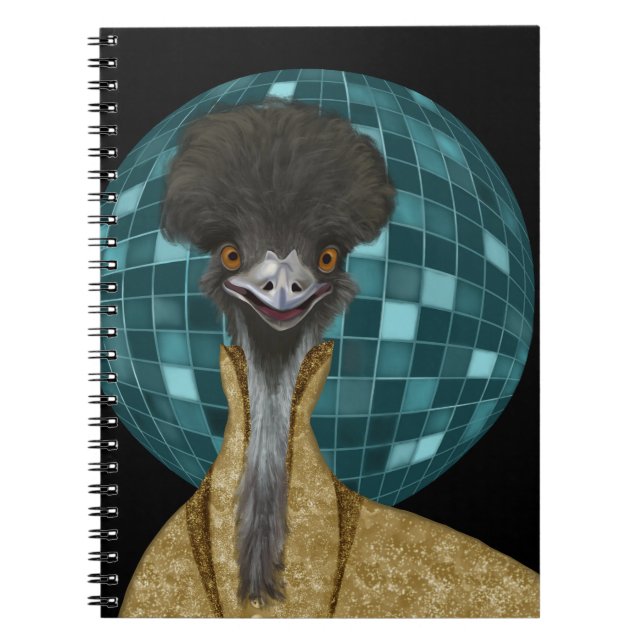 Carnet Drôle Disco Emu Bird (Devant)