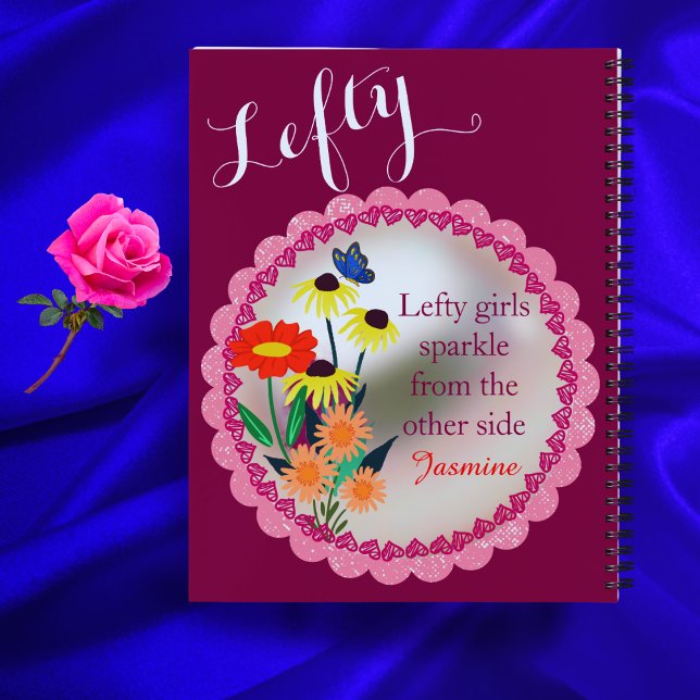 Carnet Drôle Fleurs Personnalisé Nom École Style Gaucher (Créateur téléchargé)