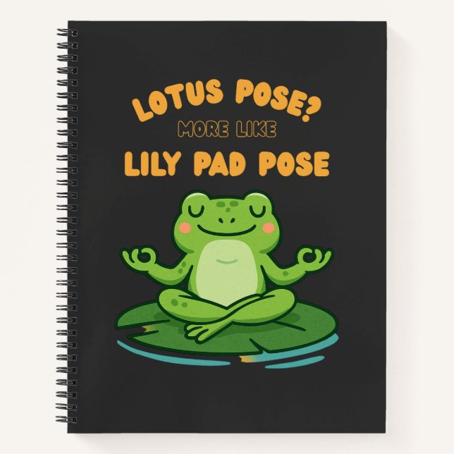 Carnet Drôle Frog Yoga Cartoon Lotus Lily Poche Conceptio (Devant)