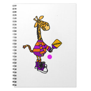 Carnet Drôle Giraffe Jouer Pickleball