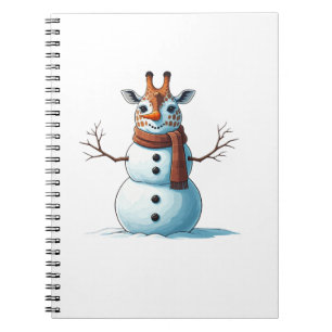 Carnet Drôle Giraffe Snowman Scarf Noël Femme Hommes