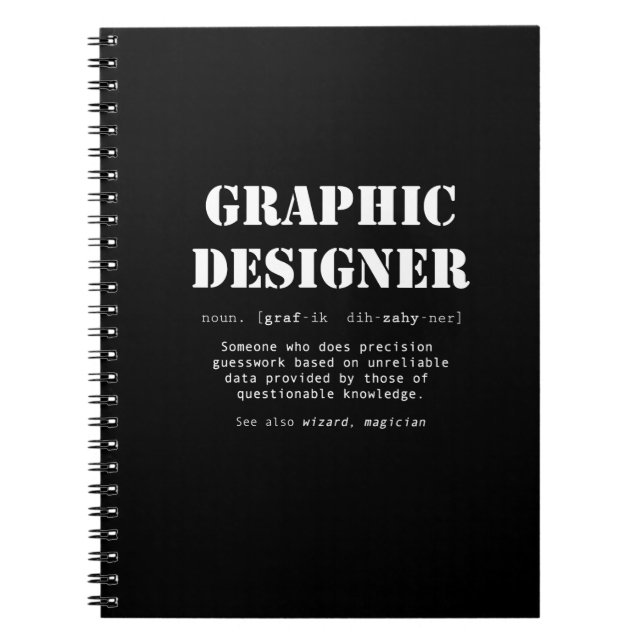 Carnet Drôle graphiste Dictionnaire de définition cadeau (Devant)