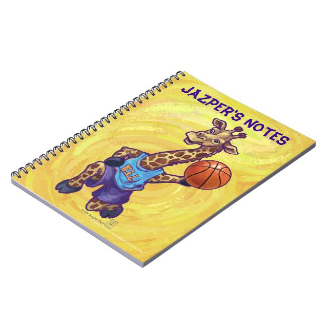 Carnet Drôle Joueur de basket-ball Giraffe (Côté gauche)