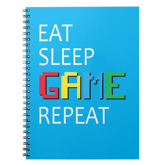 Carnet  Drôle Manger Dormir Jeu Répéter (Devant)