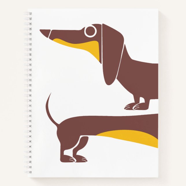 Carnet Drôle mignon dachshund pour parent chien long (Devant)
