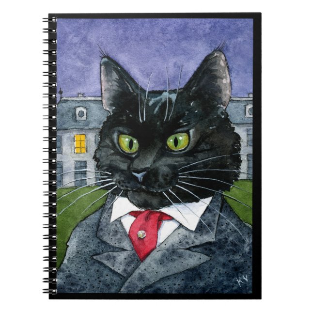 Carnet drôle mignon de chat noir (Devant)