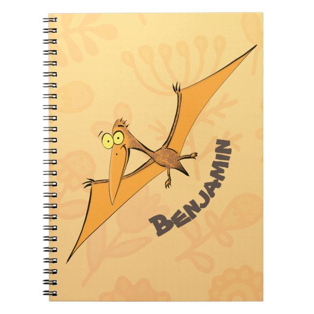 Carnet Drôle mignon dessin animé de pterodactyle volant o (Devant)