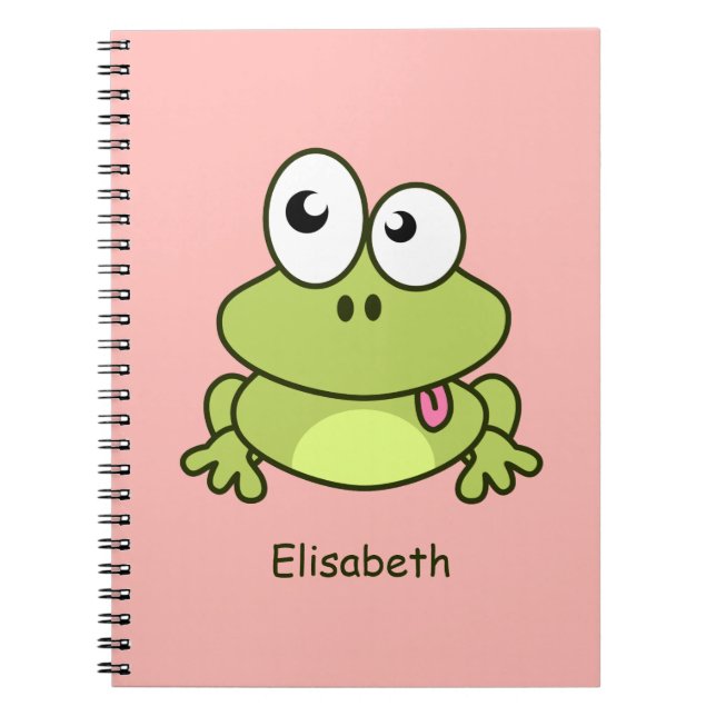 Carnet Drôle mignon grenouille enfants dessin animé (Devant)