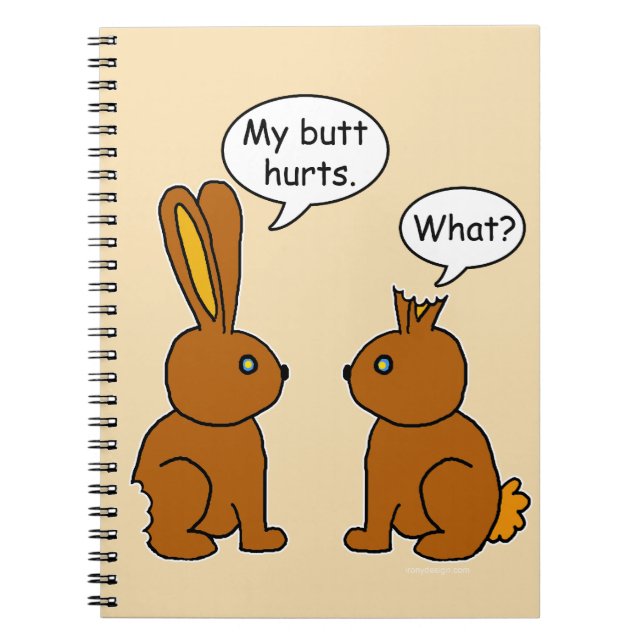 Carnet Drôle mon bout blesse le brun de lapins (Devant)