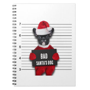 Carnet Drôle Mugshot Noël Mauvais Père Noël Chien 