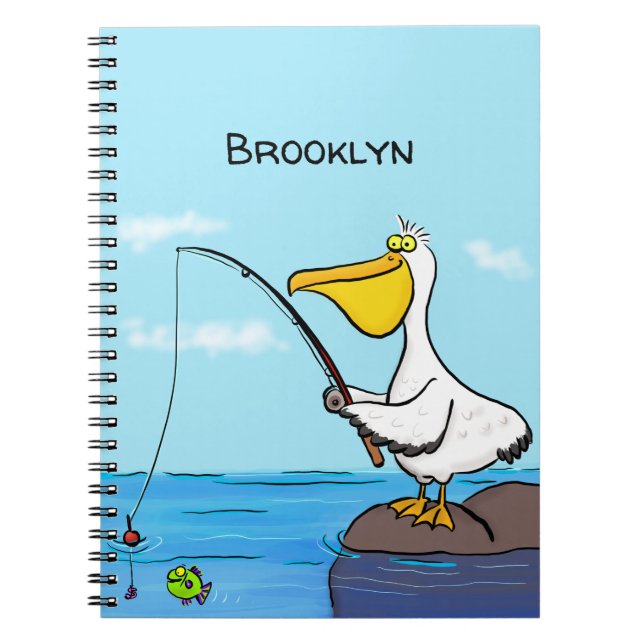Carnet Drôle pélican de pêche (Devant)