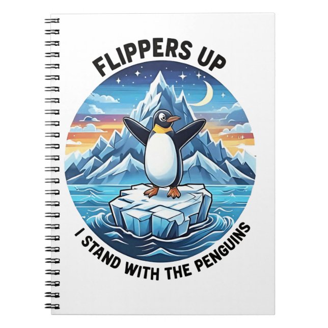 Carnet Drôle Penguin Résiste À La Manifestation Contre Le (Devant)