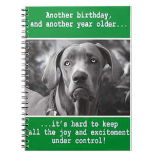 Carnet Drôle photo de chien personnalisée Anniversaire