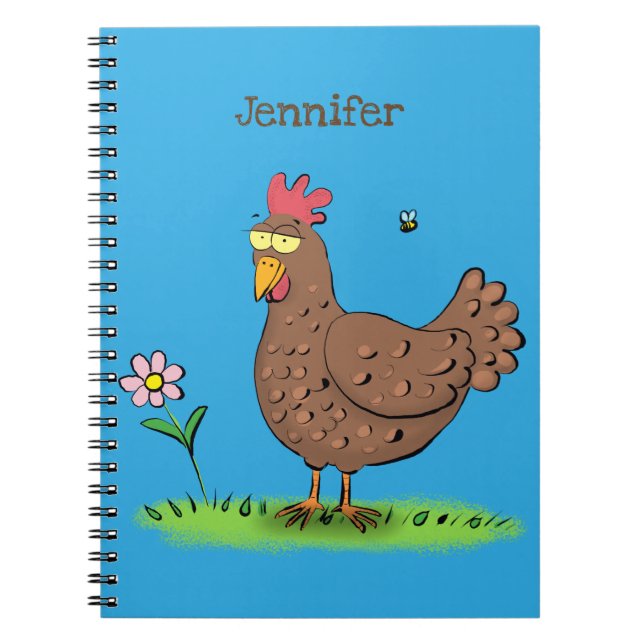 Carnet Drôle poulet rustique whimsical dessin animé (Devant)