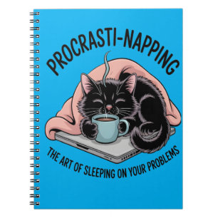 Carnet Drôle Procrastination Nap Chat