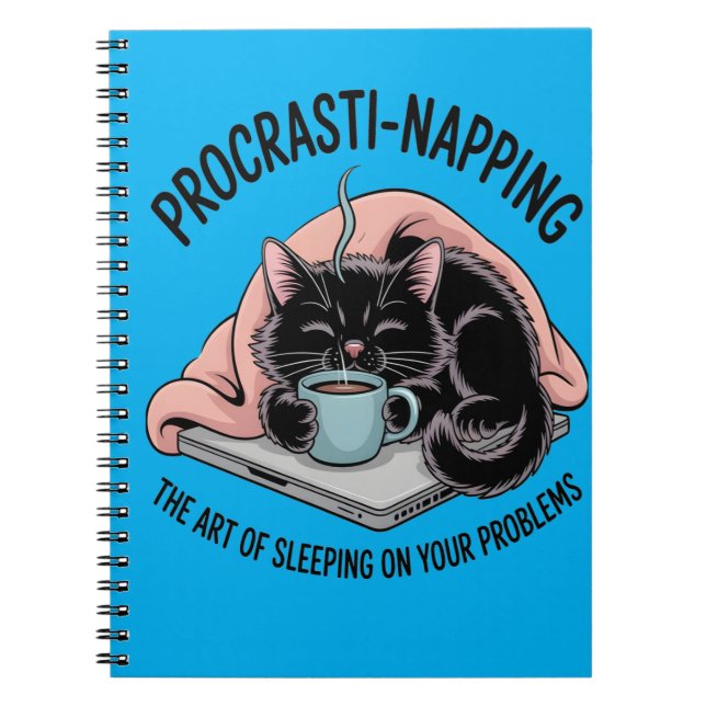 Carnet Drôle Procrastination Nap Chat (Devant)