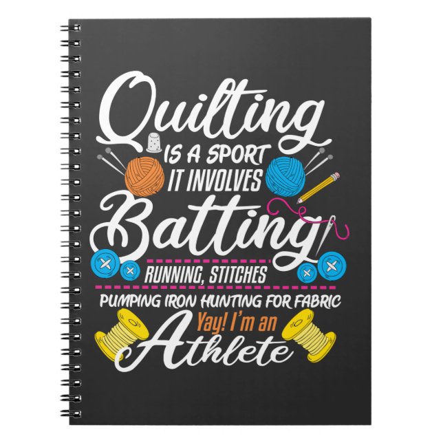 Carnet Drôle Quilting couture cadeau Quilter et fils d'ég (Devant)