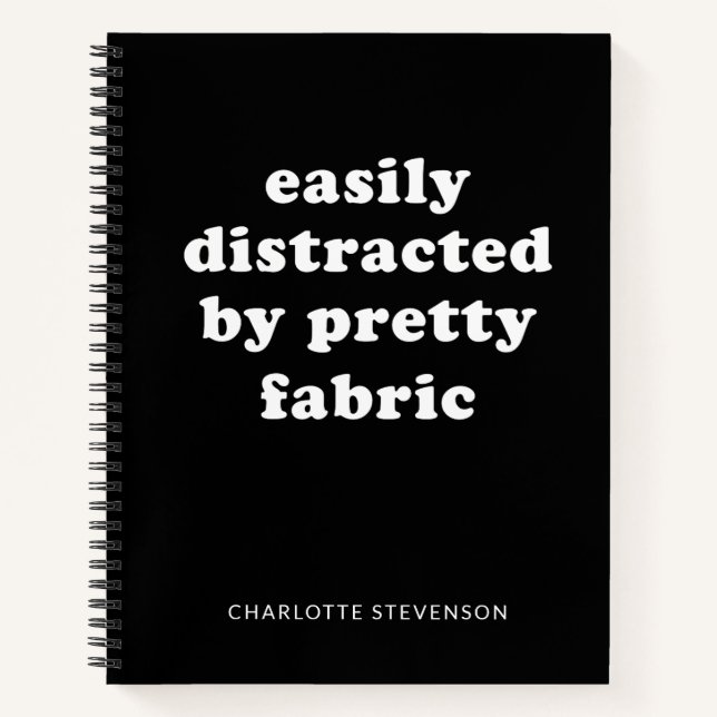 Carnet Drôle Quote de tissu de chicane Nom personnalisé N (Devant)