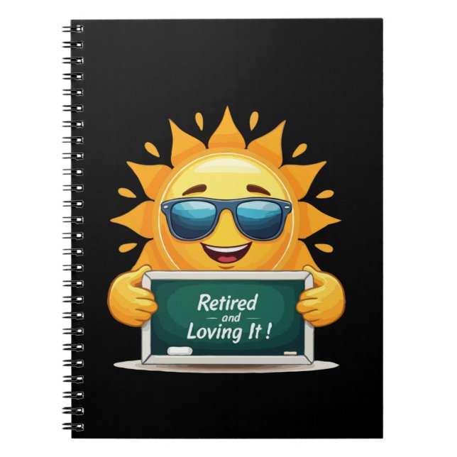 Carnet Drôle "Retraité et l'adorant !" Soleil heureux en  (Devant)