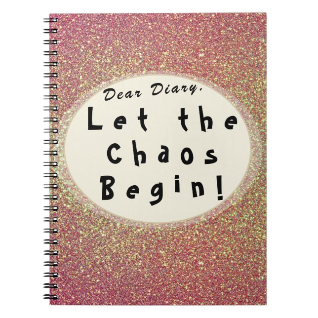 Carnet Drôle Rose Or mignon Moderne Typographie Humour (Devant)