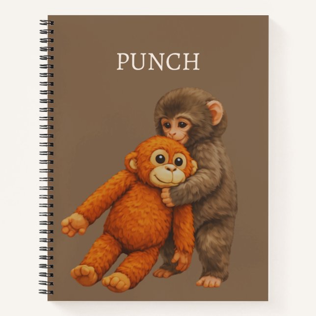 Carnet Drôle Singe Punch | Singe de Dessin Animé M (Devant)