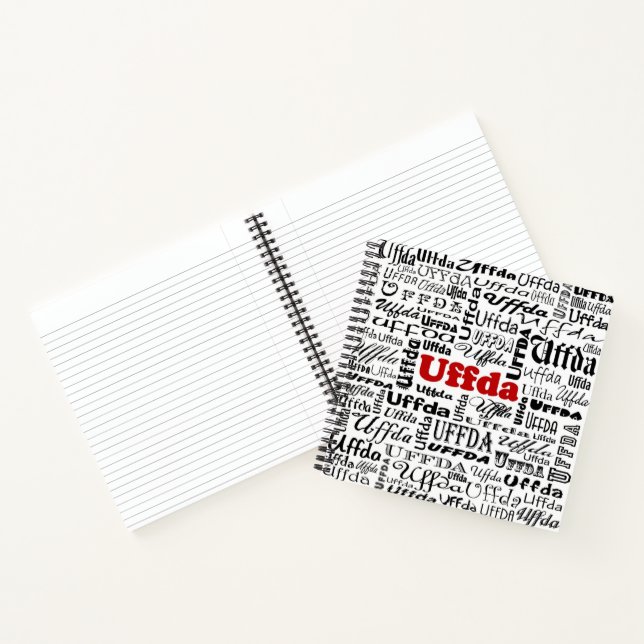 Carnet Drôle Uffda Expression norvégienne Texte noir et r (Intérieur)