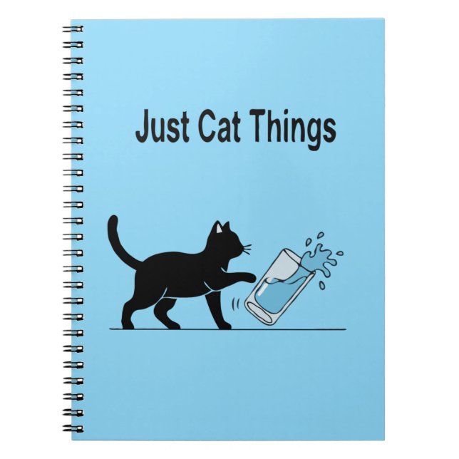 Carnet Drôles de 'choses de chat' Chat noir renversant de (Devant)