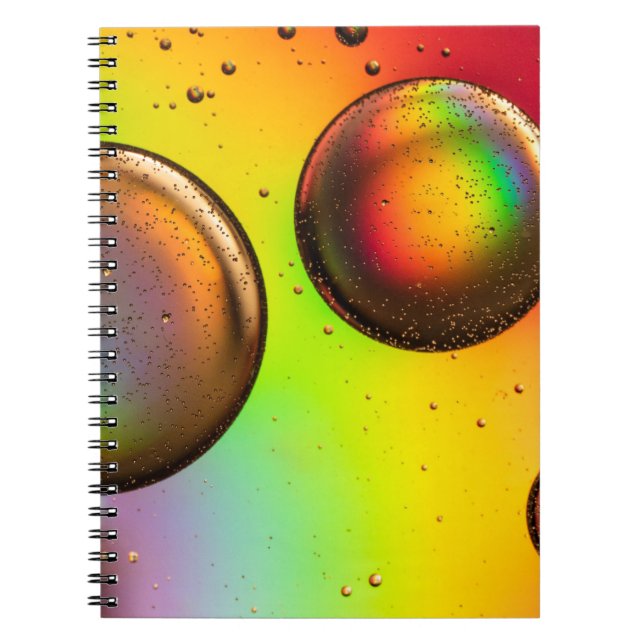 Carnet droplets d'eau verte et jaune (Devant)