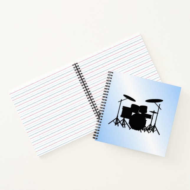 Carnet Drums Musique Design bleu (Intérieur)