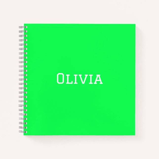 Carnet du collège | Neon Green | Personnalisé (Devant)