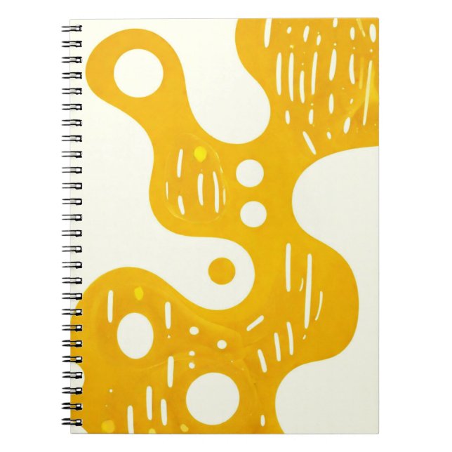 Carnet du concepteur avec l'art jaune Abstrait (Devant)