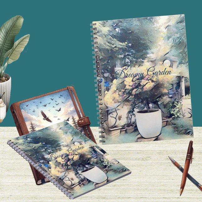 Carnet du jardinier photo bleu aquarelle (Blue Watercolor Photo Gardener Notebook)
