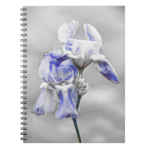 Carnet du Journal d'art gris bleu Iris