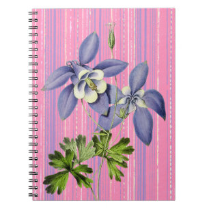 Carnet du journal de fleurs de colonnes de style v