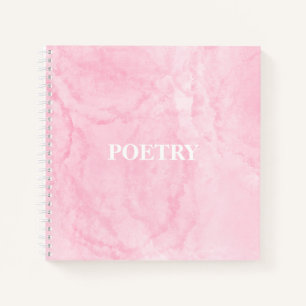 Carnet du journal de poésie en stuc rose