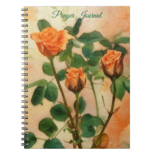 Carnet du Journal de prière d'art Rose d'Orange