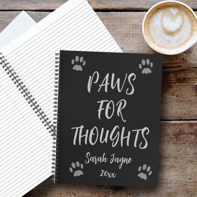 Carnet du journal des Empreintes de pattes penseur (Purrfect notebook for all your cat themed thoughts (I have a lot) Just add your name)