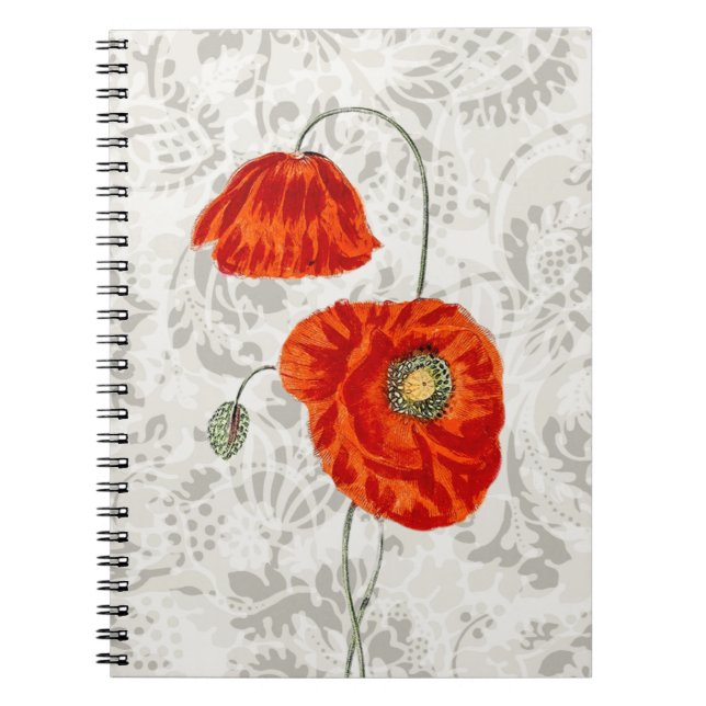 Carnet du Journal des Poppies rouges vintage (Devant)