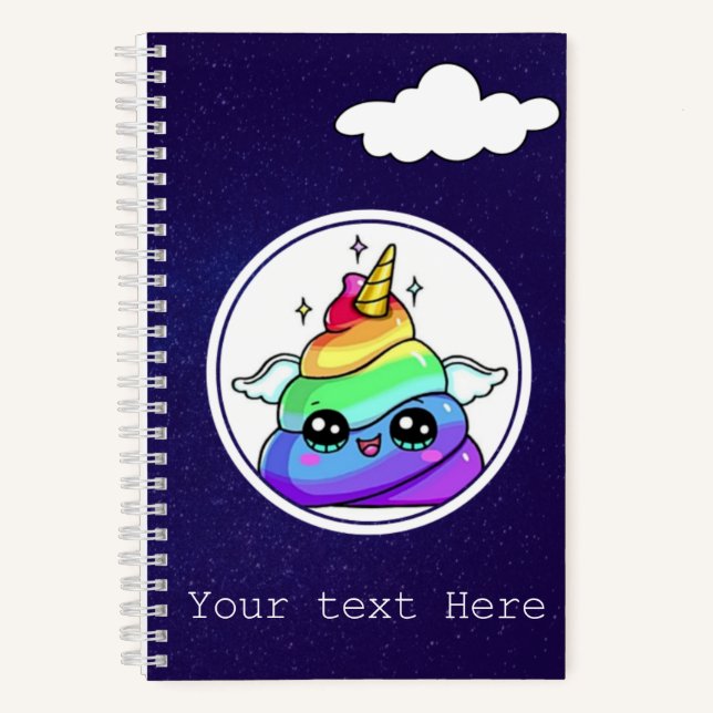 Carnet du Journal Emoji Poop de l'arc-en-ciel mign (Recto)