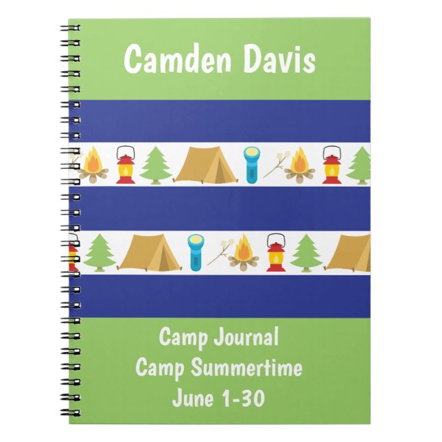 Carnet du Journal personnalisé du camp d'été (Devant)