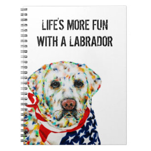 Carnet du Labrador patriotique 6,5 po x 8,75 po