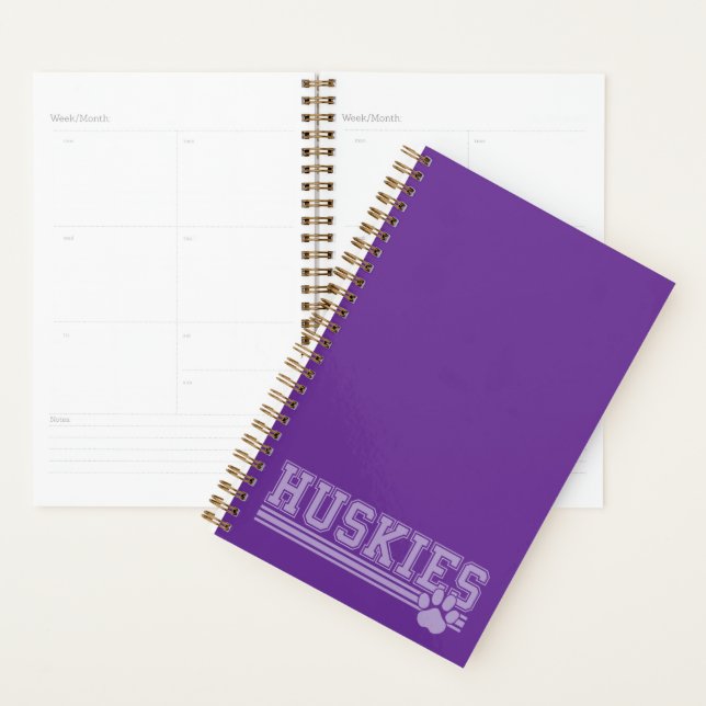 Carnet du planificateur Huskies (Devant avec enveloppe)
