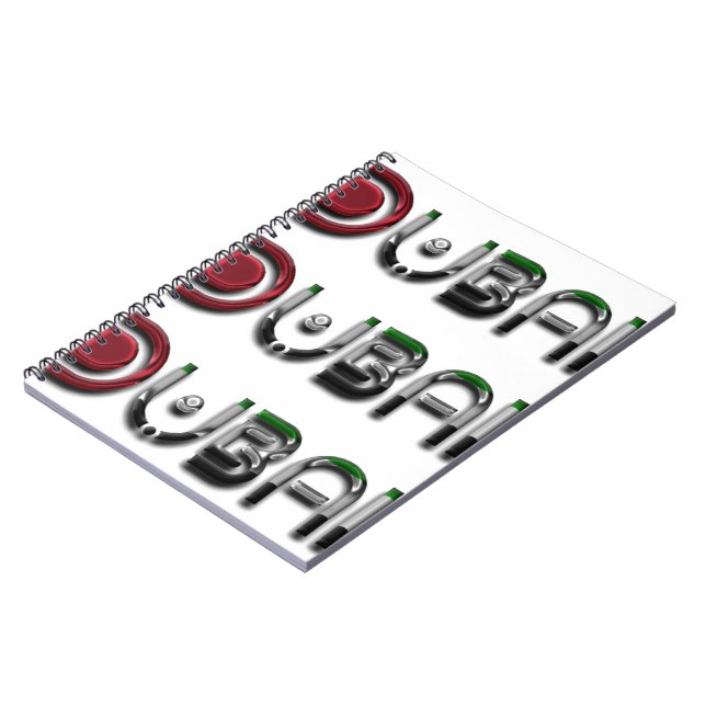 Carnet Dubaï Ville EAU Drapeau couleurs Typographie (Côté gauche)