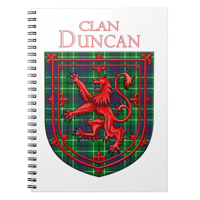 Carnet Duncan Tartan Scottish Plaid Lion Rampant (Devant)