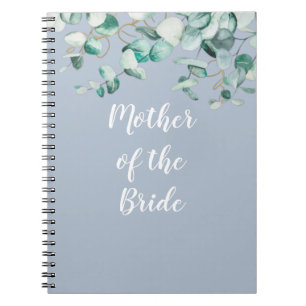 Carnet Dusty Blue Eucalyptus Vert BRIDAL FÊTE Cadeaux